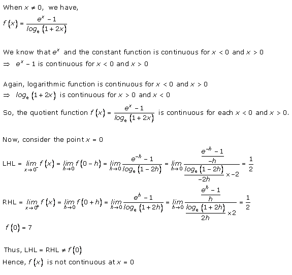 RD Sharma Class 12 Solutions Chapter 9 Continuity Ex 9.2 Q7