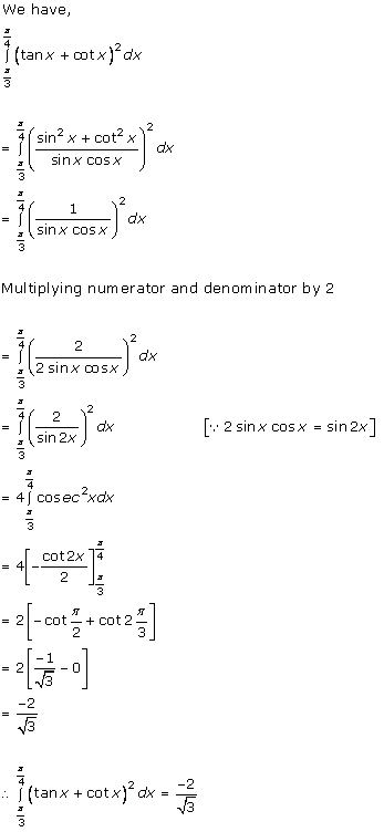 RD Sharma Class 12 Solutions Chapter 20 Definite Integrals Ex 20.1 Q21