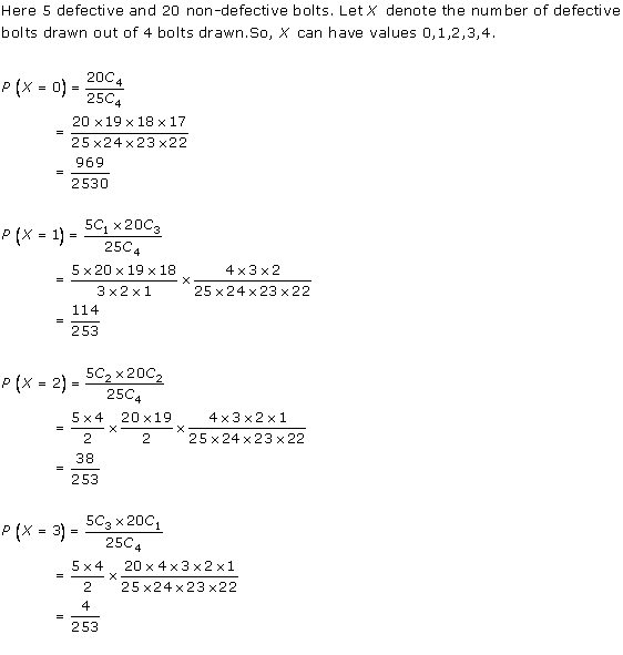 RD Sharma Class 12 Solutions Chapter 32 Mean And Variance of a Random Variable Ex 32.1 Q 14