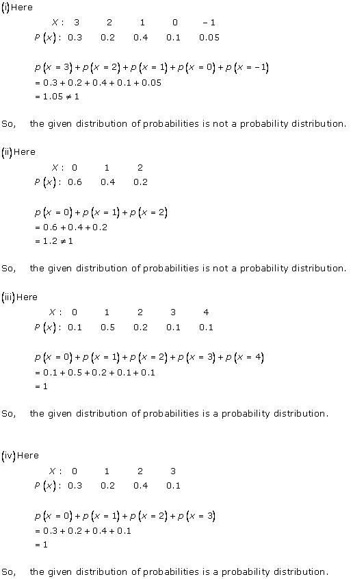 RD Sharma Class 12 Solutions Chapter 32 Mean And Variance of a Random Variable Ex 32.1 Q 1