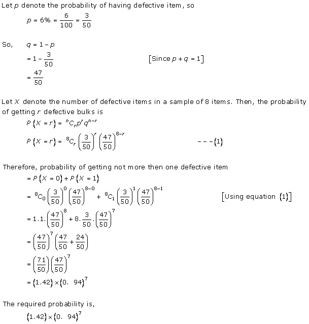 RD Sharma Class 12 Solutions Chapter 33 Binomial Distribution Ex 33.1 Q 1