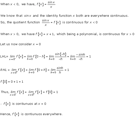 RD Sharma Class 12 Solutions Chapter 9 Continuity Ex 9.2 Q1