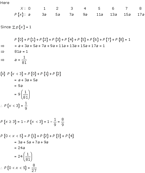 RD Sharma Class 12 Solutions Chapter 32 Mean And Variance of a Random Variable Ex 32.1 Q 3