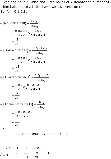 RD Sharma Class 12 Solutions Chapter 32 Mean And Variance of a Random Variable Ex 32.1 Q 18