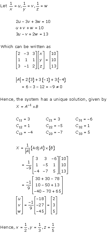 RD Sharma Class 12 Solutions Chapter 8 Solution of Simultaneous Linear Equations Ex 8.1 Q2-v