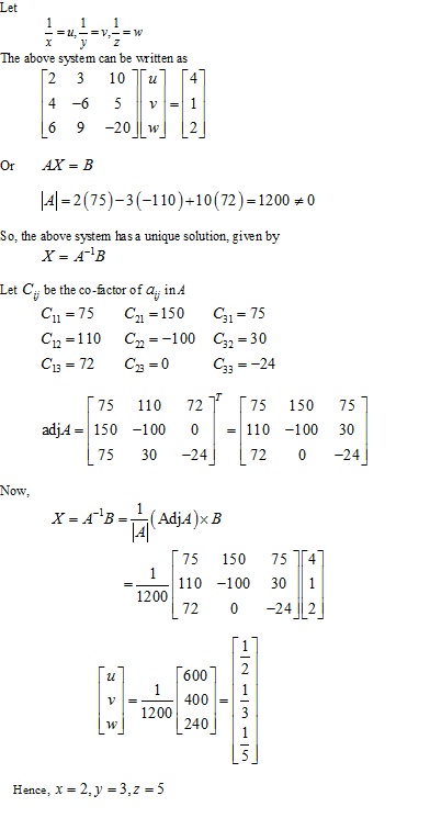 RD Sharma Class 12 Solutions Chapter 8 Solution of Simultaneous Linear Equations Ex 8.1 Q2-xiii