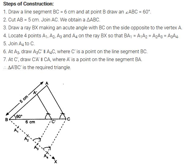 Constructions Class 10 NCERT Solutions Ex 11.1 PDF Q5