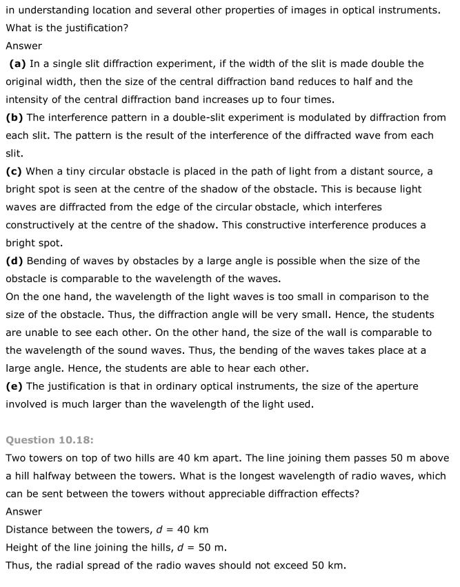 NCERT Solutions For Class 12 Physics Chapter 10 Wave Optics 14