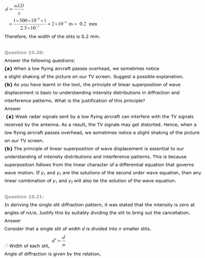 NCERT Solutions For Class 12 Physics Chapter 10 Wave Optics 16