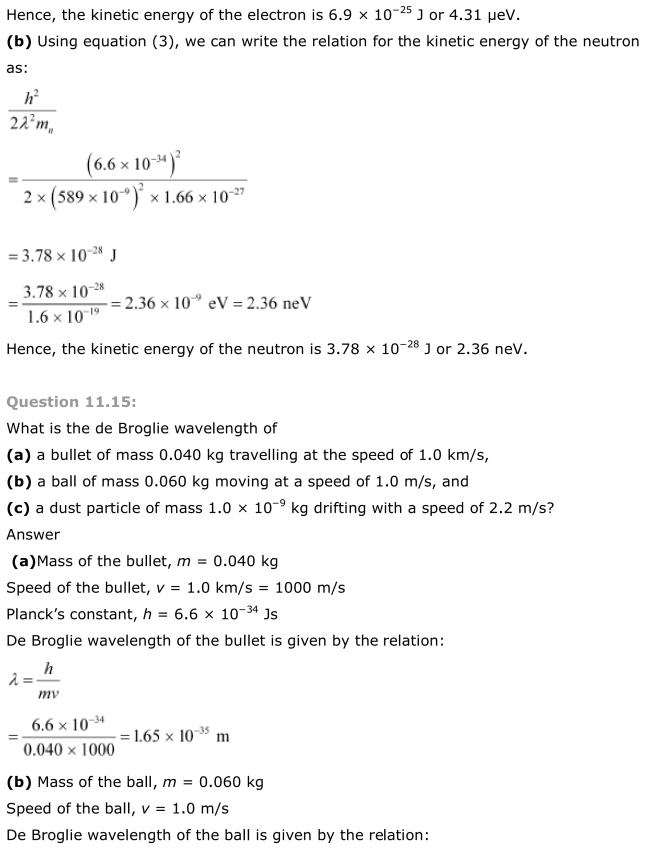 NCERT Solutions For Class 12 Physics Chapter 11 Dual Nature of Radiation and Matter 14