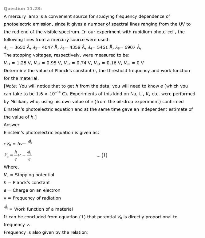 NCERT Solutions For Class 12 Physics Chapter 11 Dual Nature of Radiation and Matter 32