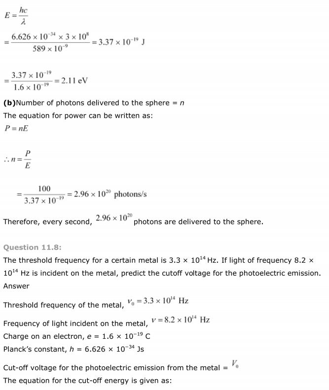 NCERT Solutions For Class 12 Physics Chapter 11 Dual Nature of Radiation and Matter 7