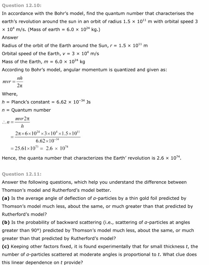 NCERT Solutions For Class 12 Physics Chapter 12 Atoms 10