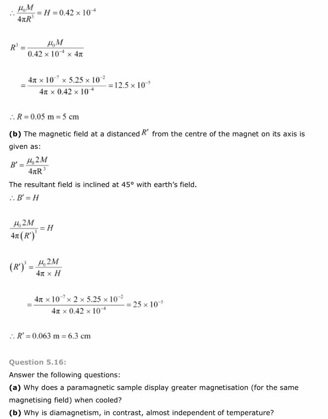 NCERT Solutions For Class 12 Physics Chapter 5 Magnetism and Matter 14