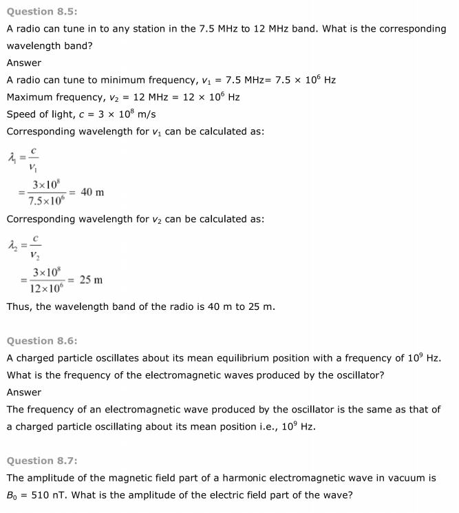 NCERT Solutions For Class 12 Physics Chapter 8 Electromagnetic Waves 5