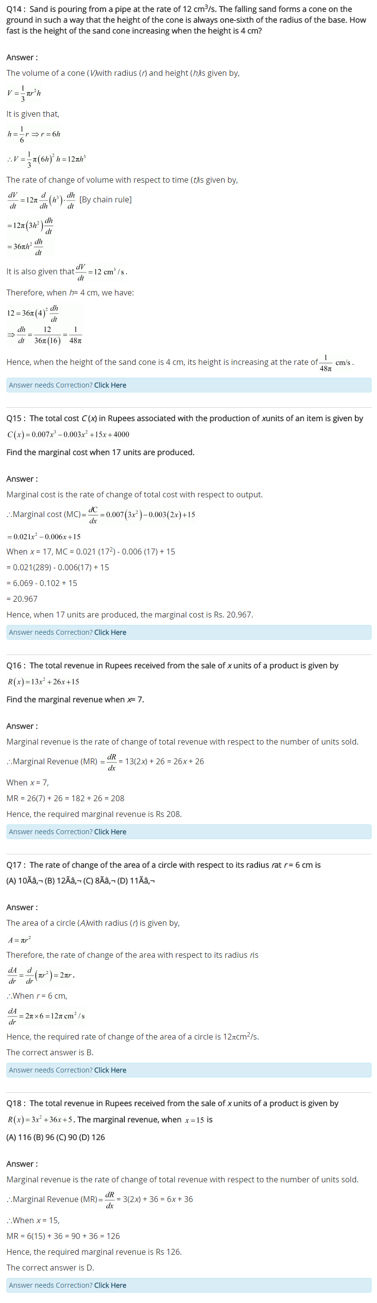 NCERT Solutions for Class 12 Maths Chapter 6 Application of Derivatives 2