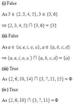 Class 11 Sets NCERT Solutions in Hindi