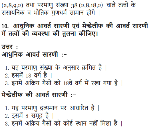 NCERT Solutions for Class 10 Science Chapter 5 Periodic Classification of Elements Hindi Medium 11