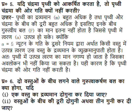 NCERT Solutions for Class 9 Science Chapter 10 Gravitation and Floatation Hindi Medium 10