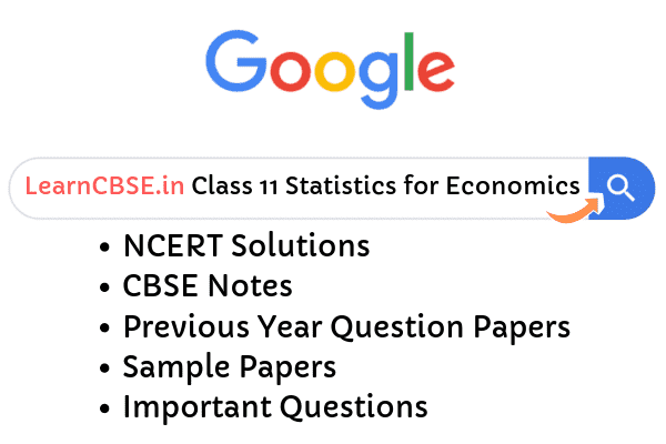 NCERT Solutions for Class 11 Statistics for Economics