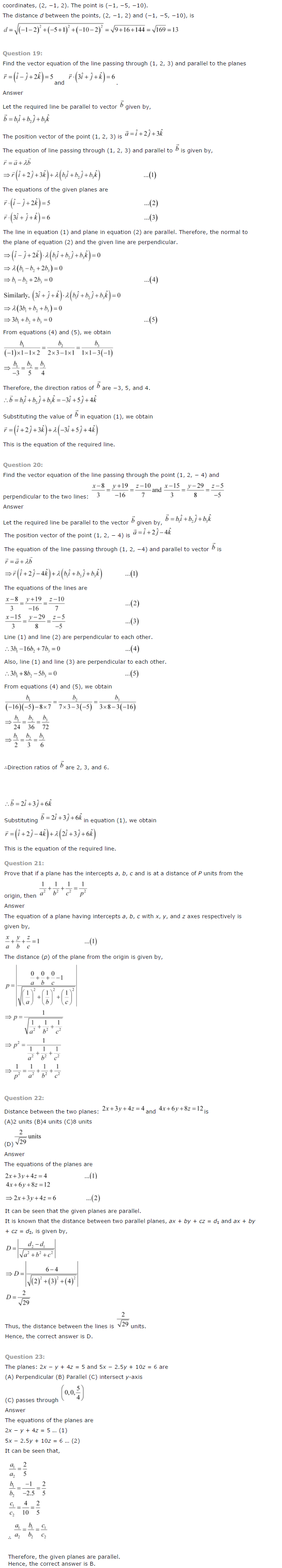 NCERT Solutions for Class 12 Maths Chapter 11 Three Dimensional Geometry 11