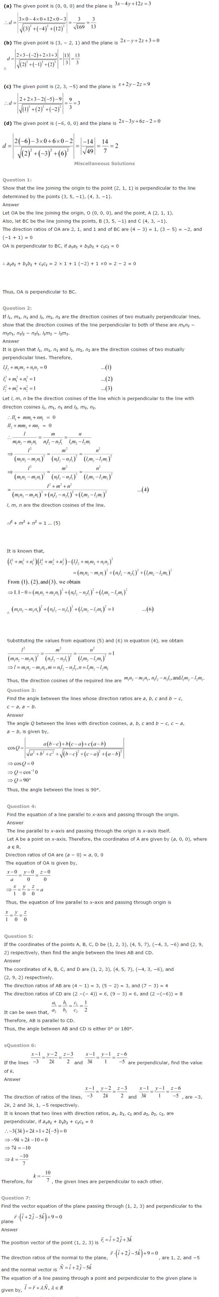 NCERT Solutions for Class 12 Maths Chapter 11 Three Dimensional Geometry 8