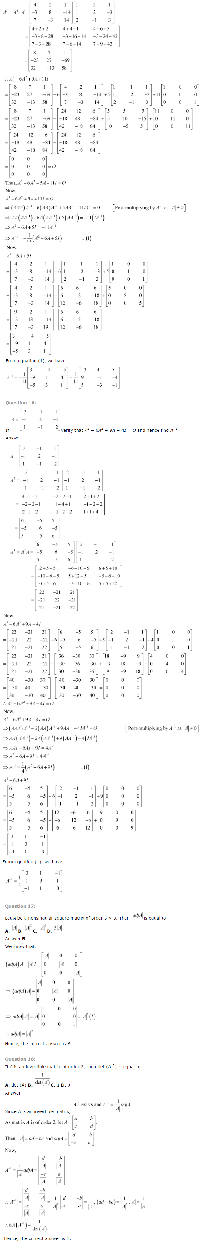 NCERT Solutions for Class 12 Maths Chapter 4 Determinants 10