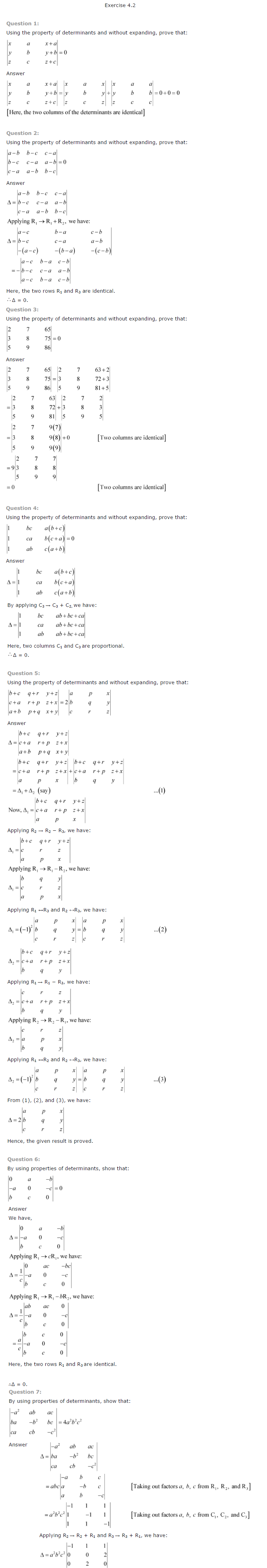 NCERT Solutions for Class 12 Maths Chapter 4 Determinants 2