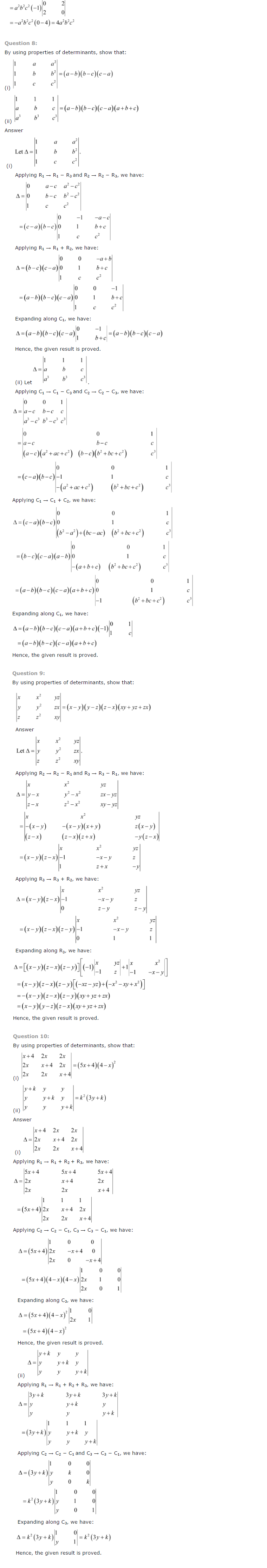 NCERT Solutions for Class 12 Maths Chapter 4 Determinants 3