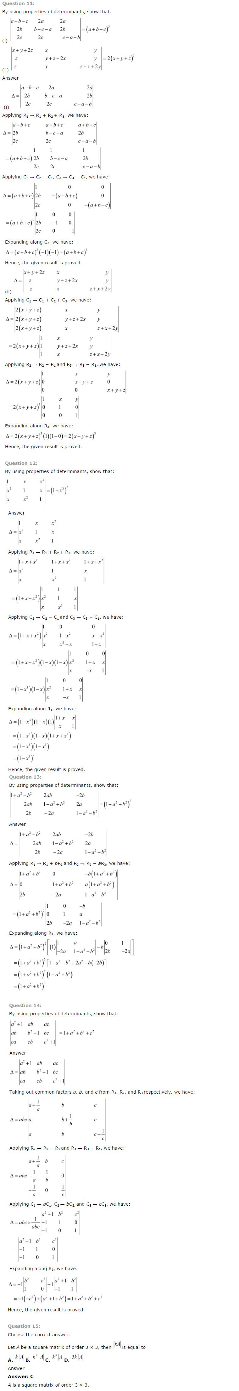 NCERT Solutions for Class 12 Maths Chapter 4 Determinants 4