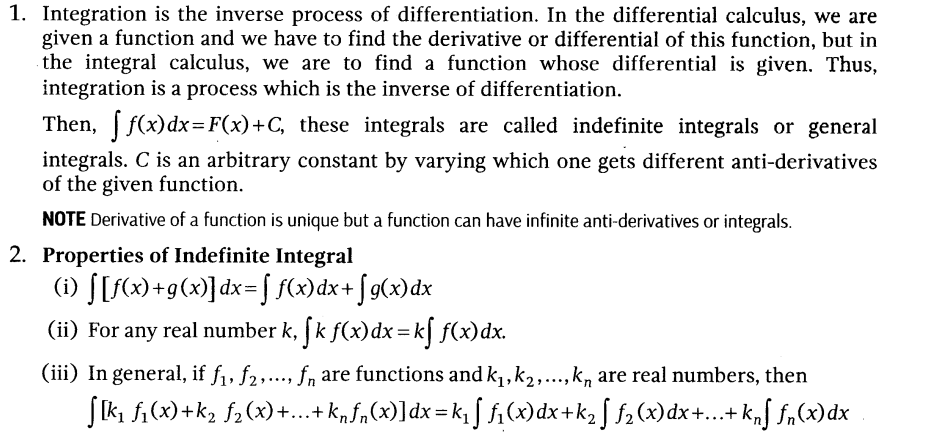 NCERT Solutions for Class 12 Maths Chapter 7 Integrals Integration Formulas 1