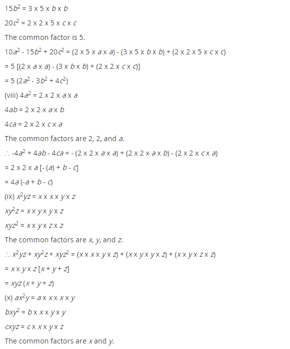 NCERT Solutions for Class 8 Maths Chapter 14 Factorisation Ex 14.1 Q2.2