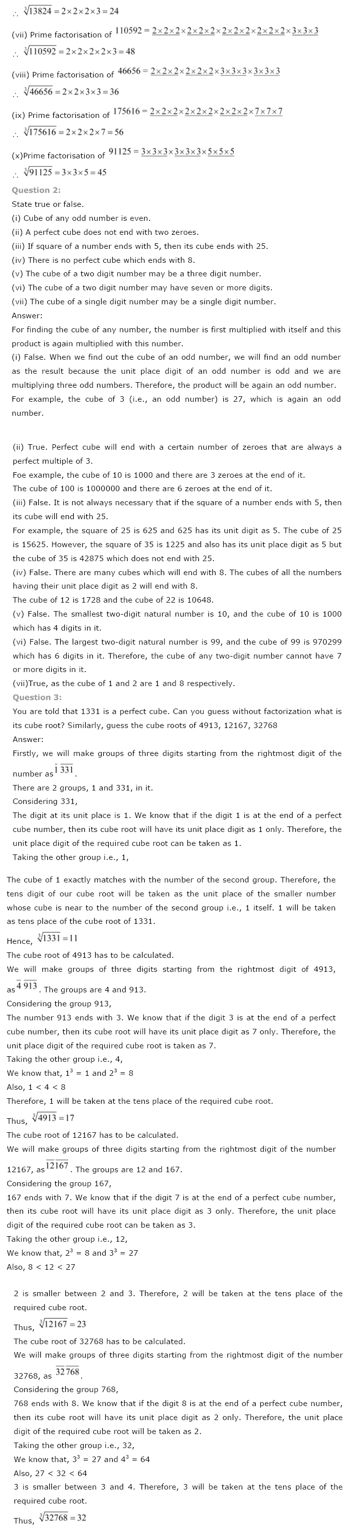 NCERT Solutions for Class 8 Maths Chapter 7 Cubes and Cube Roots Ex 7.2 q-2