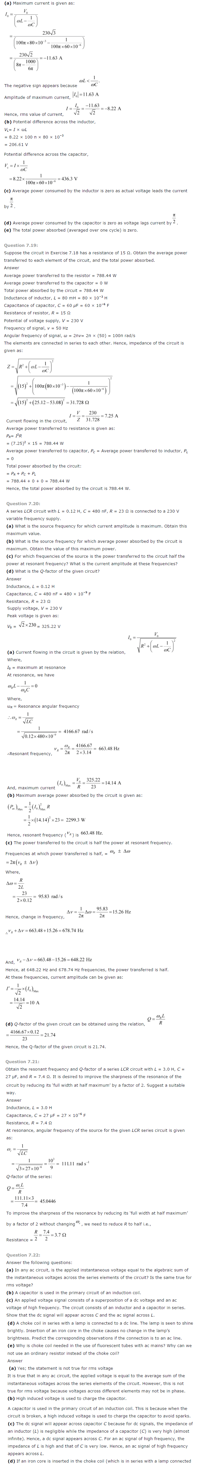 NCERT Class 12th Physics Solutions Chapter 7 Alternating Current 4