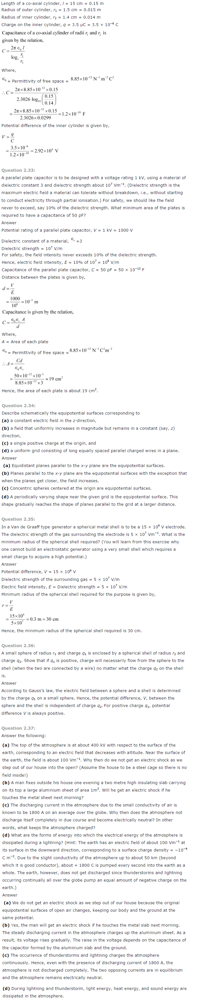 NCERT Solutions For Class 12 Physics Chapter 2 Electrostatic Potential and Capacitance 4