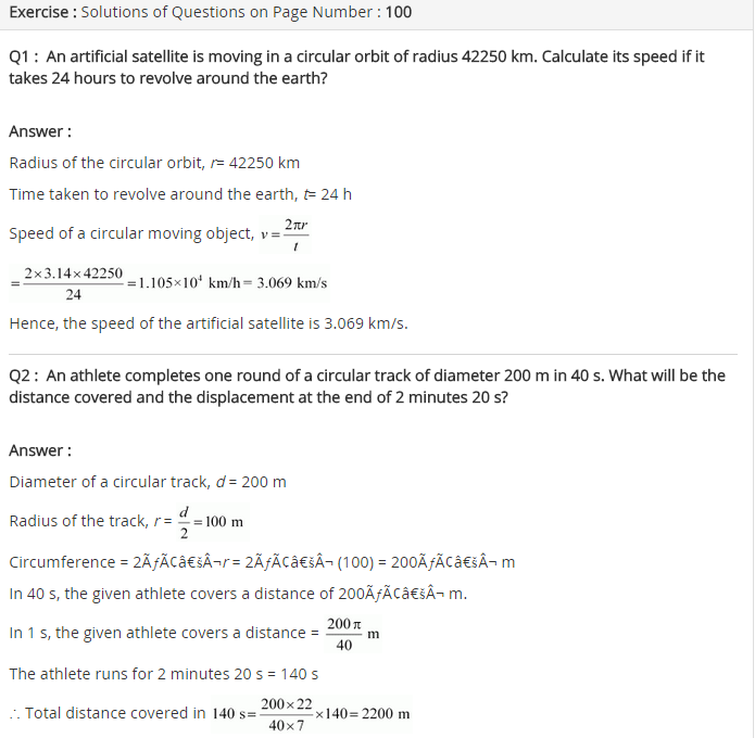 NCERT Solutions for Class 9 Science Chapter 8 Motion 11