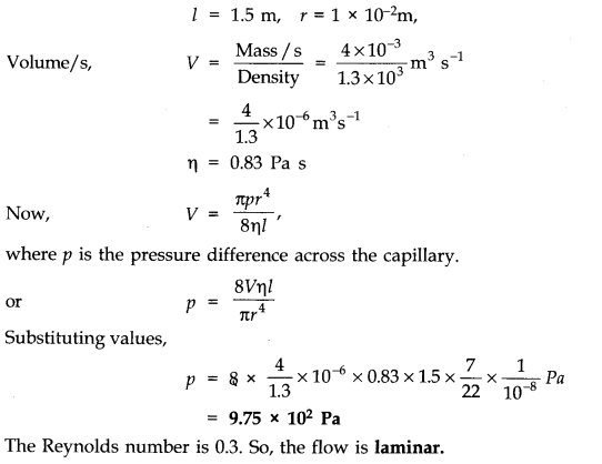 NCERT Solutions for Class 11 Physics Chapter 10 Mechanical Properties of Fluids Q13