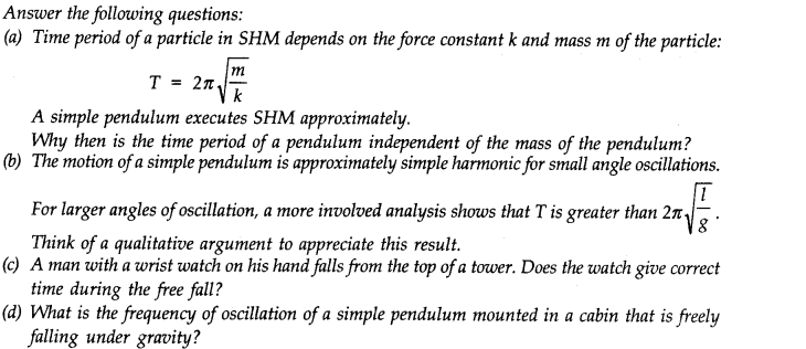 NCERT Solutions for Class 11 Physics Chapter 14 Oscillations Q16